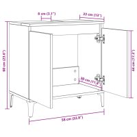 vidaXL Tvättställsskåp sonoma-ek 58x33x60 cm konstruerat trä - Bild 10