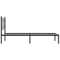 vidaXL Sängram med huvudgavel metall svart 75x190 cm - Bild 5