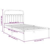 vidaXL Sängram med huvudgavel metall svart 107x203 cm - Bild 8