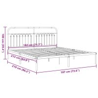 vidaXL Sängram med huvudgavel metall svart 183x213 cm - Bild 8