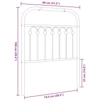 vidaXL Huvudgavel metall svart 75 cm - Bild 6