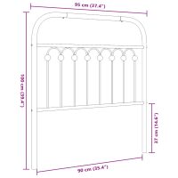 vidaXL Huvudgavel metall svart 90 cm - Bild 6