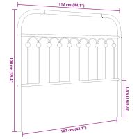 vidaXL Huvudgavel metall svart 107 cm - Bild 6