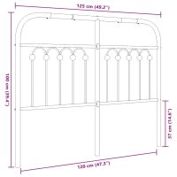 vidaXL Huvudgavel metall svart 120 cm - Bild 6