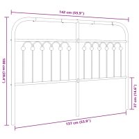 vidaXL Huvudgavel metall svart 135 cm - Bild 6