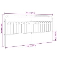 vidaXL Huvudgavel metall svart 193 cm - Bild 6