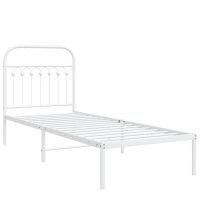 vidaXL Sängram med huvudgavel metall vit 75x190 cm - Bild 2