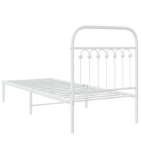 vidaXL Sängram med huvudgavel metall vit 75x190 cm - Bild 6