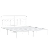 vidaXL Sängram med huvudgavel metall vit 183x203 cm - Bild 2