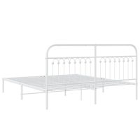 vidaXL Sängram med huvudgavel metall vit 183x203 cm - Bild 6