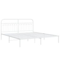 vidaXL Sängram med huvudgavel metall vit 183x213 cm - Bild 2