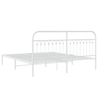 vidaXL Sängram med huvudgavel metall vit 183x213 cm - Bild 6