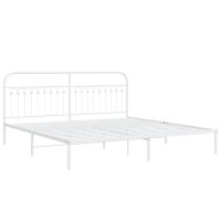 vidaXL Sängram med huvudgavel metall vit 193x203 cm - Bild 2