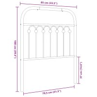 vidaXL Huvudgavel metall vit 80 cm - Bild 6