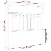 vidaXL Huvudgavel metall vit 100 cm - Bild 6