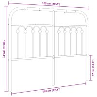 vidaXL Huvudgavel metall vit 120 cm - Bild 6