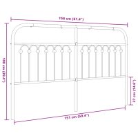 vidaXL Huvudgavel metall vit 150 cm - Bild 6