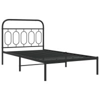 vidaXL Sängram med huvudgavel metall svart 107x203 cm - Bild 2