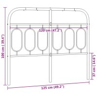 vidaXL Huvudgavel metall svart 120 cm - Bild 6