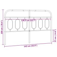 vidaXL Huvudgavel metall svart 137 cm - Bild 6