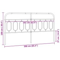 vidaXL Huvudgavel metall svart 160 cm - Bild 6