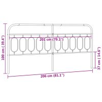 vidaXL Huvudgavel metall svart 200 cm - Bild 6