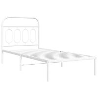 vidaXL Sängram med huvudgavel metall vit 90x200 cm - Bild 2