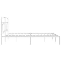 vidaXL Sängram med huvudgavel metall vit 135x190 cm - Bild 5