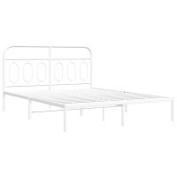 vidaXL Sängram med huvudgavel metall vit 140x190 cm - Bild 2