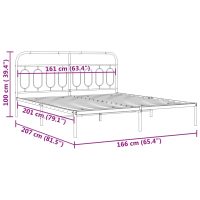 vidaXL Sängram med huvudgavel metall vit 160x200 cm - Bild 8