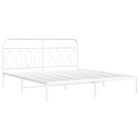 vidaXL Sängram med huvudgavel metall vit 193x203 cm - Bild 2