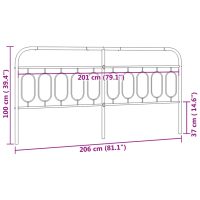 vidaXL Huvudgavel metall vit 200 cm - Bild 6