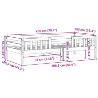 vidaXL Sängram 100x200 cm massiv furu - Bild 9