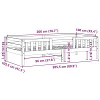 vidaXL Sängram vaxad brun 100x200 cm massiv furu - Bild 9