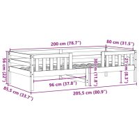 vidaXL Sängram vaxad brun 80x200 cm massiv furu - Bild 9