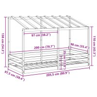 vidaXL Barnsäng med tak 90x200 cm massiv furu - Bild 9