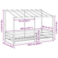 vidaXL Barnsäng med tak 80x200 cm massiv furu - Bild 9