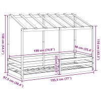 vidaXL Barnsäng med tak 90x190 cm massiv furu - Bild 9