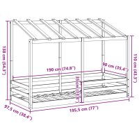 vidaXL Barnsäng med tak vit 90x190 cm massiv furu - Bild 9