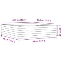 vidaXL Odlingslåda vaxbrun 90x90x23 cm massiv furu - Bild 10