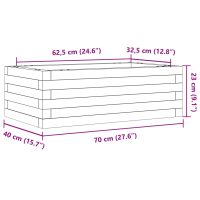 vidaXL Odlingslåda vaxbrun 70x40x23 cm massiv furu - Bild 10