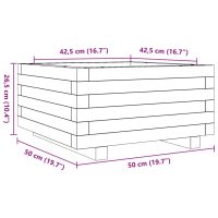 vidaXL Odlingslåda vit 50x50x26,5 cm massiv furu - Bild 10