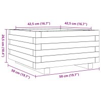 vidaXL Odlingslåda vaxbrun 50x50x26,5 cm massiv furu - Bild 10