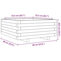 vidaXL Odlingslåda vit 60x60x26,5 cm massiv furu - Bild 10