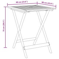 vidaXL Caféset 3 delar beige polypropen och akaciaträ - Bild 12