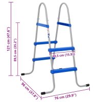 vidaXL Poolstege för ovanmarkspool 84 cm stål plast - Bild 6