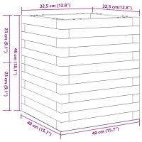 vidaXL Odlingslåda vaxbrun 40x40x46 cm massiv furu - Bild 10