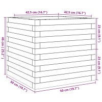 vidaXL Odlingslåda vaxbrun 50x50x46 cm massiv furu - Bild 10