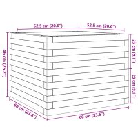 vidaXL Odlingslåda vaxbrun 60x60x46 cm massiv furu - Bild 10