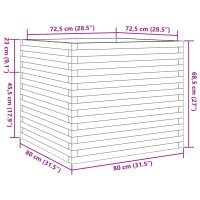 vidaXL Odlingslåda vaxbrun 80x80x68,5 cm massiv furu - Bild 10